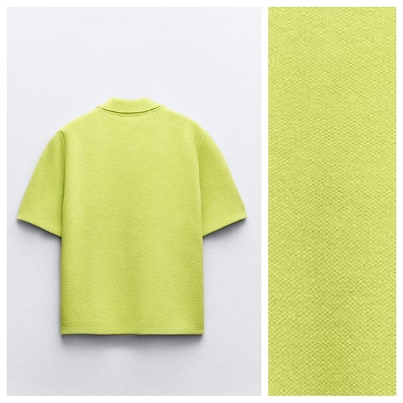 NWT. Zara Lime Plain Knit Cardigan with Buttons. Size M. - Picture 4 of 9